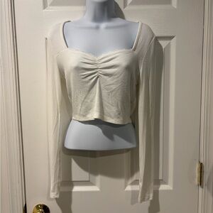 Shein lace trimmed ribbed crop top